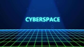 cyberspace holografische titel met digitaal achtergrond video