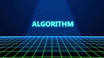 ALGORITHM HOLOGRAPHIC TITLE WITH DIGITAL BACKGROUND video