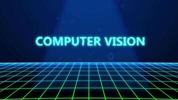 COMPUTER VISION HOLOGRAPHIC TITLE WITH DIGITAL BACKGROUND video