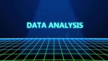 data analys holografiska titel med digital bakgrund video