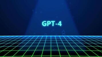 GPT-4 HOLOGRAPHIC TITLE WITH DIGITAL BACKGROUND video