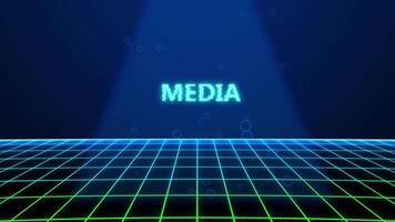media holografische titel met digitaal achtergrond video