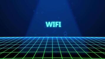 Wi-fi holográfico título com digital fundo video