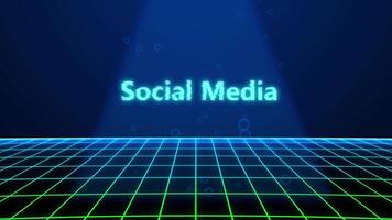 sociaal media holografische titel met digitaal achtergrond video