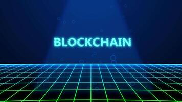 blockchain holografische titel met digitaal achtergrond video