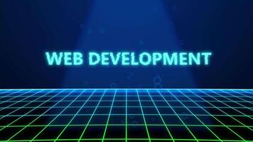WEB DEVELOPMENT HOLOGRAPHIC TITLE WITH DIGITAL BACKGROUND video