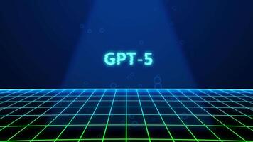 gpt-5 holográfico título com digital fundo video