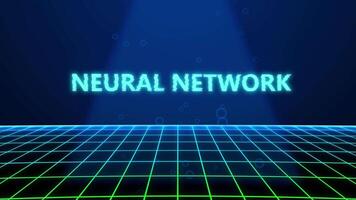 neurale netwerk holografische titel met digitaal achtergrond video