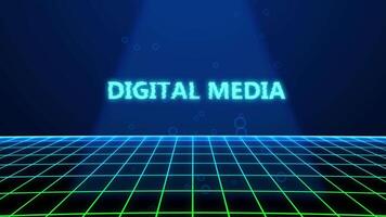 digitaal media holografische titel met digitaal achtergrond video