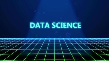 data vetenskap holografiska titel med digital bakgrund video
