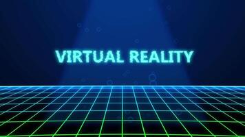 virtueel realiteit holografische titel met digitaal achtergrond video