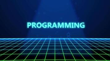 programmering holografiska titel med digital bakgrund video