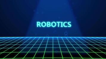 ROBOTICS HOLOGRAPHIC TITLE WITH DIGITAL BACKGROUND video