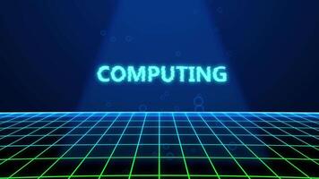 datoranvändning holografiska titel med digital bakgrund video