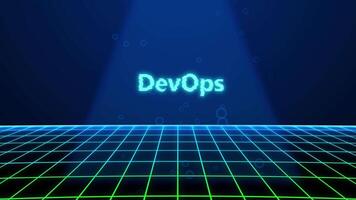 devops holografische titel met digitaal achtergrond video