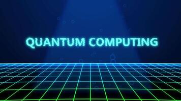 quantum berekenen holografische titel met digitaal achtergrond video