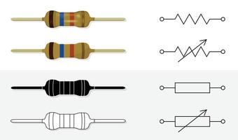 Resistor isolated electrical part resistor, resistance electronic symbol vector