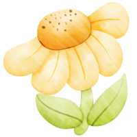 paint yellow brown Watercolor cute Sunflower png