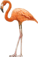 Flamingo watercolor animal hand paint realistic animal png