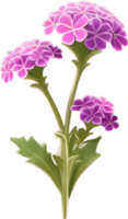 a cute colorful long-stem Desert Sand Verbena flower icon. AI-Generated. png