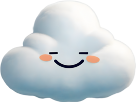 A fluffy cloud shaped like a smiling face. AI-generated. png