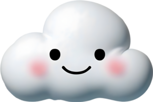 A fluffy cloud shaped like a smiling face. AI-generated. png