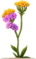 a cute colorful long-stem Desert Sand Verbena flower icon. AI-Generated. png