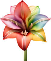 Amaryllis clipart. A cute Amaryllis flower icon. AI-Generated. png