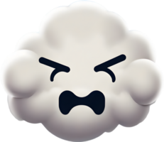 A fluffy cloud shaped like a smiling face. AI-generated. png