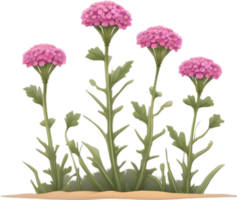 a cute colorful long-stem Desert Sand Verbena flower icon. AI-Generated. png