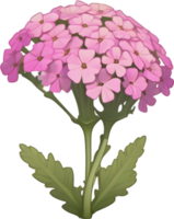 a cute colorful long-stem Desert Sand Verbena flower icon. AI-Generated. png