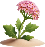 a cute colorful long-stem Desert Sand Verbena flower icon. AI-Generated. png