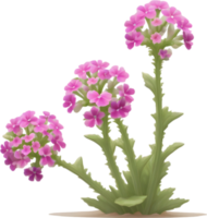 a cute colorful long-stem Desert Sand Verbena flower icon. AI-Generated. png