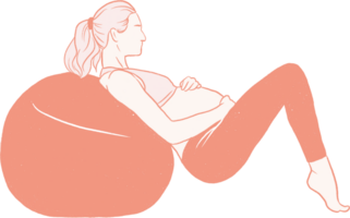 pregnancy yoga hand drawn, prenatal Yoga flat art png