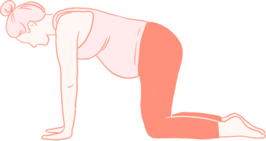 grossesse yoga main dessiné, prénatal yoga plat art png