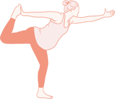 grossesse yoga main dessiné, prénatal yoga plat art png