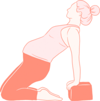 el embarazo yoga mano dibujado, prenatal yoga plano Arte png