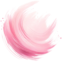 Pink brush stroke watercolor painting isolated on transparent background. png