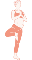 Schwangerschaft Yoga Hand gezeichnet, vorgeburtlich Yoga eben Kunst png