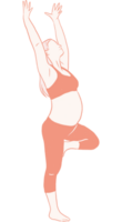 gravidez ioga mão retirou, pré-natal ioga plano arte png