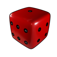 3d rosso dado png