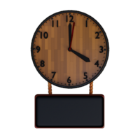 Wall clock With Banner Board png