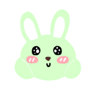 Green Rabbit Bunny Head Cartoon illustration png
