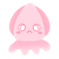 carino calamaro portafortuna personaggio kawaii cartone animato illustrazione rosa calamaro carino calamaro carino elemento carino etichetta calamaro etichetta carino animale png