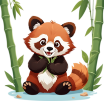 A playful red panda cub with a mischievous grin. AI-Generated. png