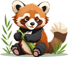 A playful red panda cub with a mischievous grin. AI-Generated. png