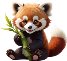 A playful red panda cub with a mischievous grin. AI-Generated. png