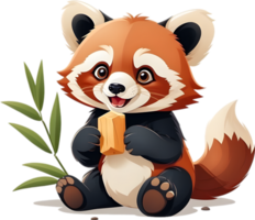 A playful red panda cub with a mischievous grin. AI-Generated. png