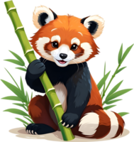 un' giocoso rosso panda cucciolo con un' malizioso largo sorriso. ai-generato. png