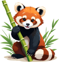 A playful red panda cub with a mischievous grin. AI-Generated. png